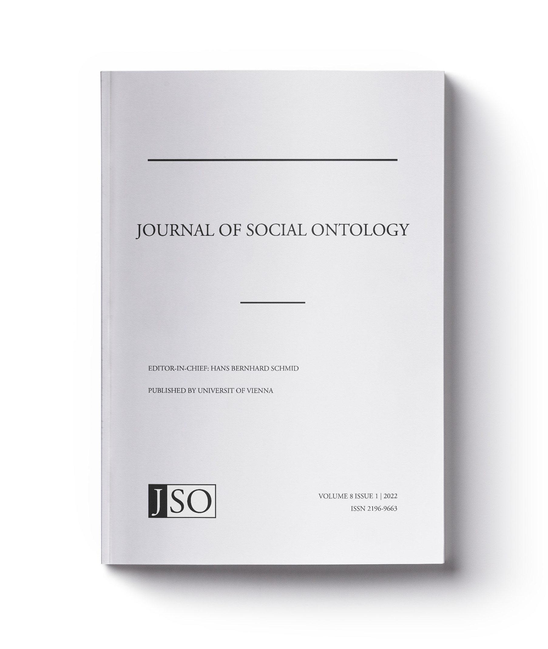 Thumbnail, Journal of Social Ontology (JSO)